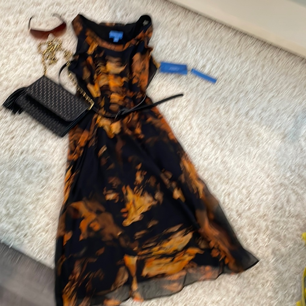 Simply Vera Wang Black Multicolored Dress